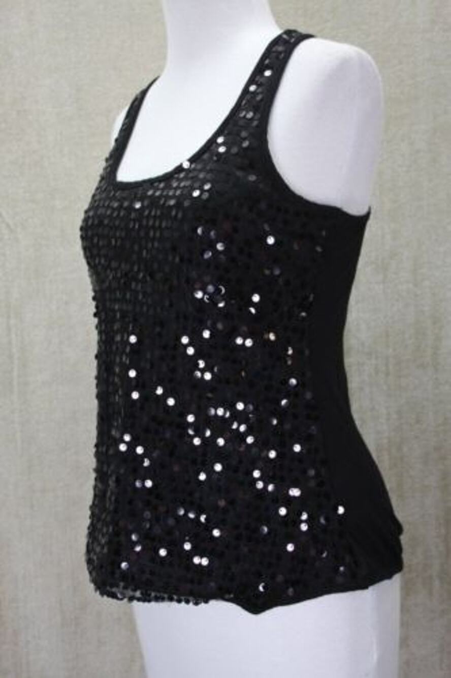 h.i.p. Nordstrom Women's Sequin Tank Top Black XS Juniors NWT Size Extra Small